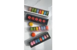China 12 Pcs PET Plastic Macaron Containers Embossing Printing Handling supplier