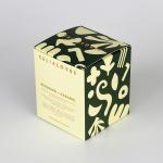 Custom Black Pattern Printing Gold Foil Words Box Soy Candle Paper Box