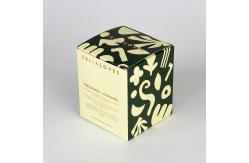 China Custom Black Pattern Printing Gold Foil Words Box Soy Candle Paper Box supplier