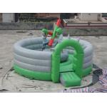 Small Inflatable Gladiator Joust , Inflatable Amusement Park With Green / Grey for sale