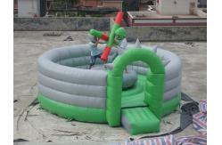 China Small Inflatable Gladiator Joust , Inflatable Amusement Park With Green / Grey supplier