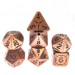 Metal RPG Dice Set Wear Resistant Durable Gold Black Metal Dice Polyhedral for sale