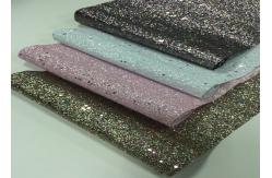 China Shoes making material PU glitter artificial factory price synthetic leather supplier