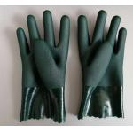 EN374 Sandy Finish Double Dipped Pvc Knit Wrist Gloves Fully Coated for sale