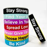 Custom Logo Printed Silicone Wristbands Multi Style Silicone Bands for Promotion and Advertising for sale