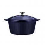 OEM Cast Iron Stock Pots 4.7kg Dark Blue PFOA Free 12 Inch Cooking Pot for sale