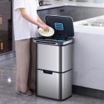 Household Dry and Wet Separation Double-layer Commercial Large Capacity Classification Intelligent Induction Stainless Steel Tra for sale
