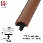 D Shape Wooden Door Co Extrusion Weatherstripings Sealing Strips Teak Color 12*5mm for sale