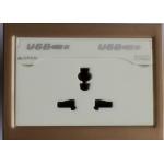 220V Double USB Wall Socket On - Off Operations Exceed 40000 Times With Earth Contact for sale