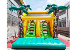 China Long Palm Tree Bouncy Castle Inflatable Obstacle Course 13.2X4.7X3 M supplier