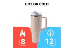China OEM ODM Stainless Steel 40 Oz Travel Mug With Handle And Straw supplier