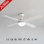 Modern White Ceiling Fan With Lamp Light 3-Speed AC Motor