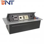 Desk Pop Up Sockets For Audio Video Solution , Silver Desk Plug Sockets