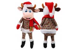 China 3D Modeling 30cm Christmas Cow Plush Backpack For Kids supplier