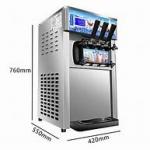 Stainless Steel Soft Serve Ice Cream Machine Commercial Table Top Three Flavors With Air Pump for sale