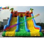 Three Lane Inflatable Bouncers With Slide Hand Printing 8mLx5mWx6mH for sale