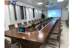 China Pop Up Conference Lcd 1920x1080 Desk With Hidden Monitor Lift supplier