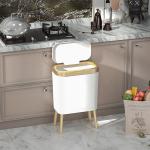 European-Style Long-Legged Home Covered High-Footed Kitchen Living Room Bedroom Four-Legged Trash Can for sale