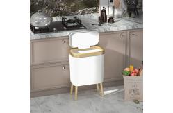 China Four Legged Plastic Kitchen Trash Bins White Plastic Trash Can With Lid supplier