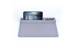 China Multifunctional Magnetic Wireless Charging Leather Mouse Pad Custom Printed Gifts supplier