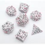 Durable Antiwear Small Dice Set , Handmade White Polyhedral Dice for sale