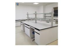 China Steel Wood Lab Island Bench With 2 Lockers In Grey Or Customized supplier