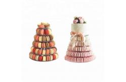 China Plastic Pyramid Display Case 6 Tier Macaron Display Tower Case With Acrylic Base supplier