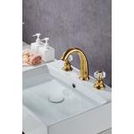 Electroplate Double Handle Rose Gold Wash Basin Faucet