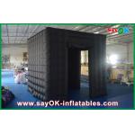 Photo Booth Led Lights Black 2 Opening Doors Inflatable Photo Booth Tent For Christmas Decoration for sale
