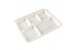 China Bagasse Sugar Cane Fiber Compostable Paper Plate With Dividers supplier