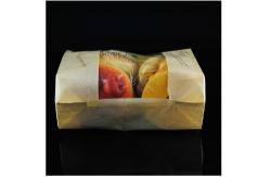 China Stand Up Packing Food Customized Kraft Paper Bags Clear Window For Bread supplier