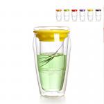Borosilicate Glass Tea Infuser Cup Tea Maker For Blooming / Loose Leaf / Green Tea for sale