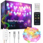Bluetooth WiFi Solar Decorative Lights 5m 10m Colorful Globe Lights for sale