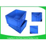 Big Capacity Plastic Stackable Containers Warehousing Transportation Blue