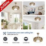 6 Speed Dc Motor Bladeless LED Ceiling Fan Low Power Consumption