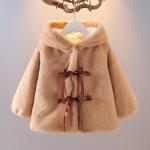 Rabbit Plush Childrens Winter Jackets 110cm Padded Waterproof Coat Upset Horn Buckle