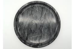 China Hotel Natural Round Marble Serving Tray Black Polished Environment Friendly supplier