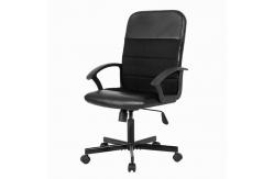 China Black Leather Office Chair With Armrest Zipper , Wearable Swivel Computer Chair supplier