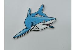China Embroidery Clothes Shark Labels Heat Transfer Patches Washable Customized supplier