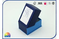 China Custom Printed Blue Foil Hot Stamping Hinged Lid Cardboard Box supplier