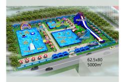 China Puncture - Proof Inflatable Water Parks / Amusement Park Commercial Blow Up Water Slides supplier
