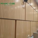 Upgrade Your Meeting Room Design with 28-4 Pattern Melamine Finish Timber Slat Panels for sale