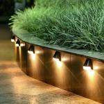 SMD Solar Powered Fence Wall Lights Garden Lamp Outdoor 2LED for sale