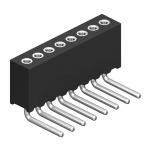 1.27mm Machined Female Header H4.1 Round Single Row Right Angle Pin Header Female for sale