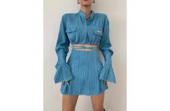China Line Layers Draped Spandex Stretch Wave pleated Jacquard Fabric supplier
