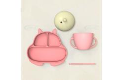 China Customizable Animal Squirrel Silicone Feeding Set for Children 6 Months and Older supplier