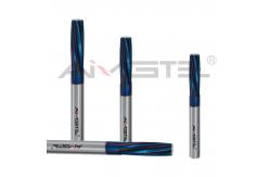 China 4 Flutes Left Hand Spiral Reamer Bule Nano Coating Tungsten Carbide Reamer H7 supplier