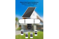 China 4MP WiFi Solar Security Camera Siren Alarm 6500K Floodlight 3M Cable 2K supplier