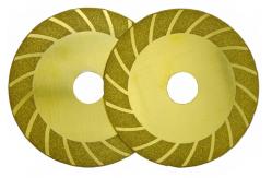 China 4 Inch Titanium Plating Diamond Tile Blade Wave Cutting Wheel Grinding Disc supplier