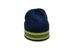 China Unisex Football Skull Cap Oem Reflection Logo Running Beanie Winter Polyester Helmet Liner supplier